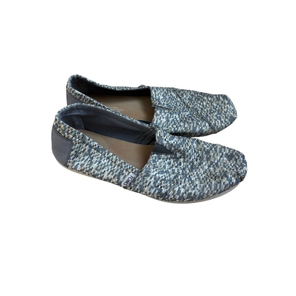 TOMS Woven Slip On Casual Shoes Comfort Loafers Neutral Pattern Size 9 - Picture 3 of 8